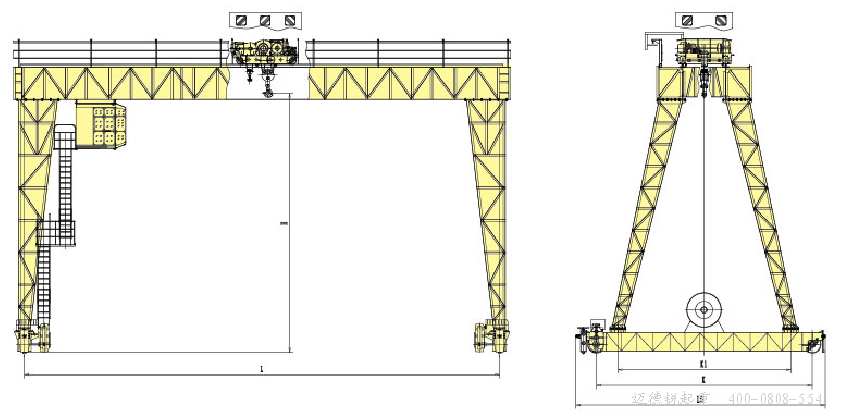 工程用雙主梁桁架式門式起重機(jī)