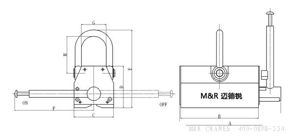 邁德銳永磁起重器吸盤(pán)外形圖